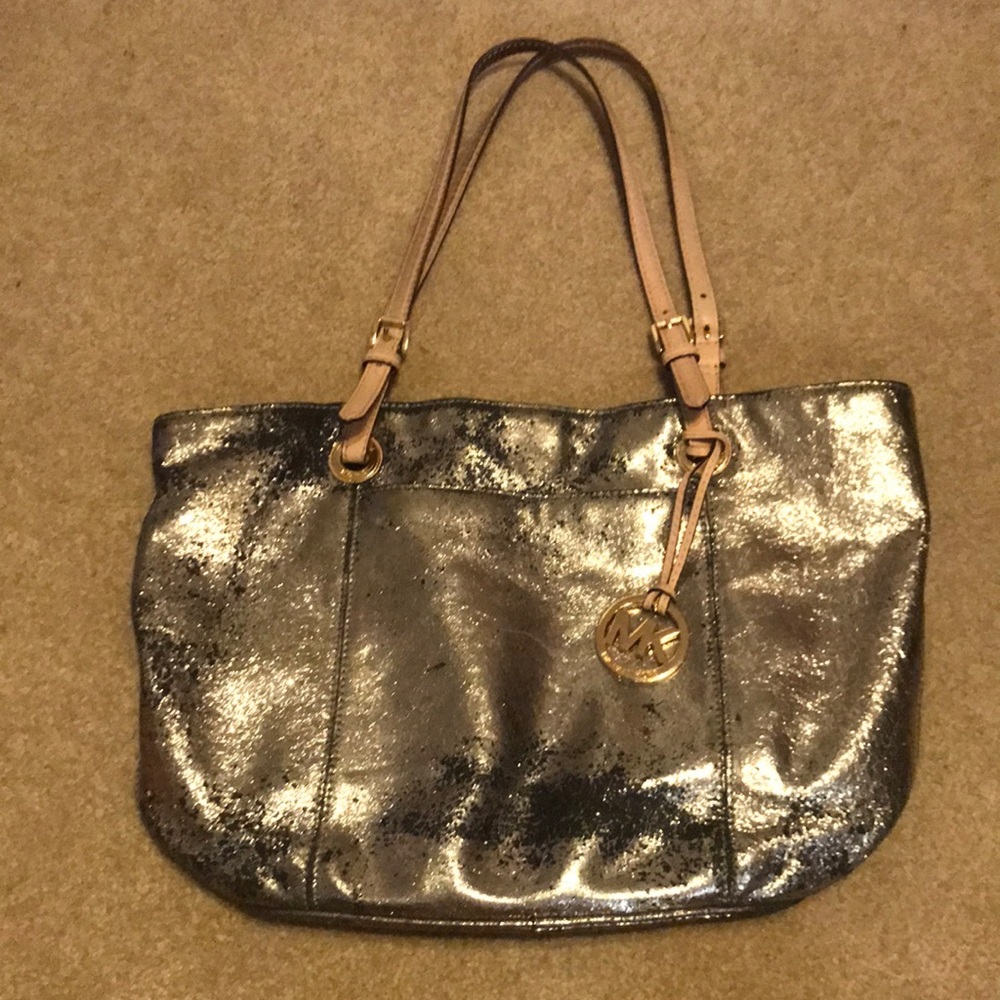 Distressed Michael Kors Metallic Tote